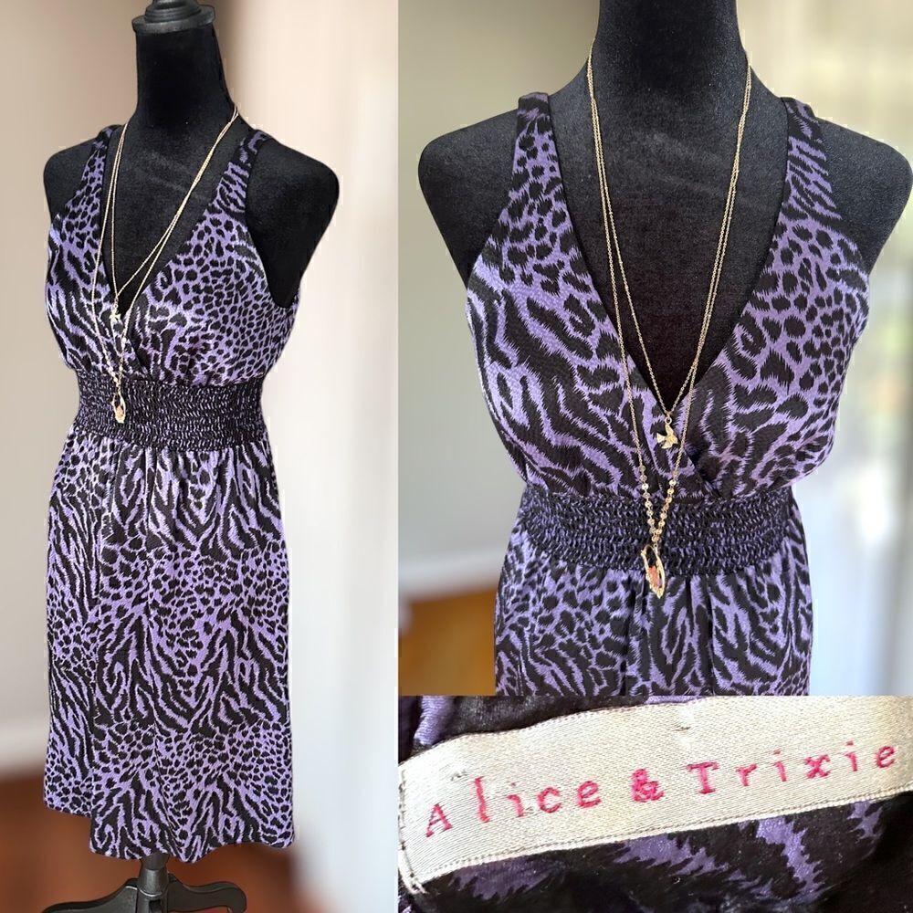 Alice & Trixie Silk Animal Print cheetah Dress Size S